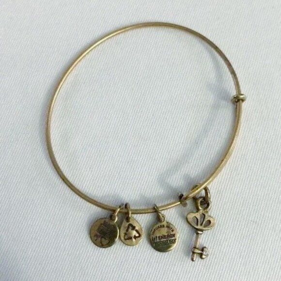 Alex & Ani Key Charm Bracelet Gold Tone - Picture 3 of 8